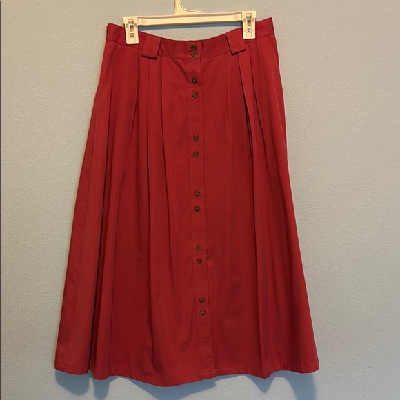 Vintage CB Elements Salmon Pleated Skirt Size 16 Made in Taiwan - Picture 7 of 10